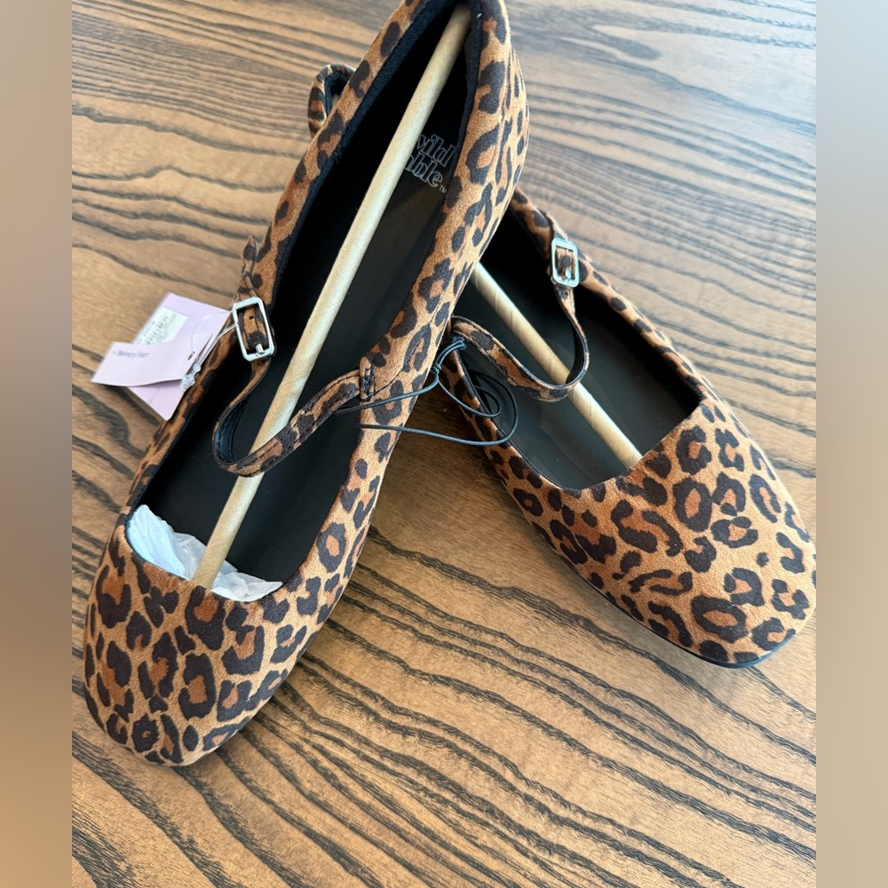 Wild Fable Leopard Print Mary Jane Flats -NWT